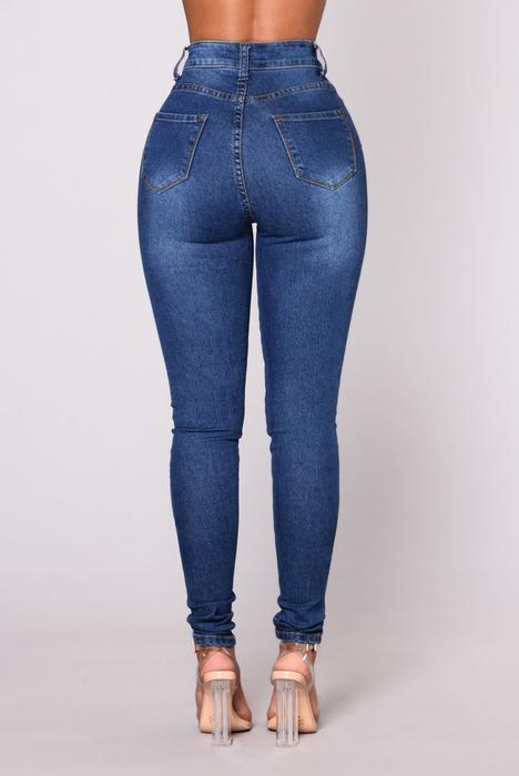 Womens Stretch Denim High-Waisted Skinny Jeans